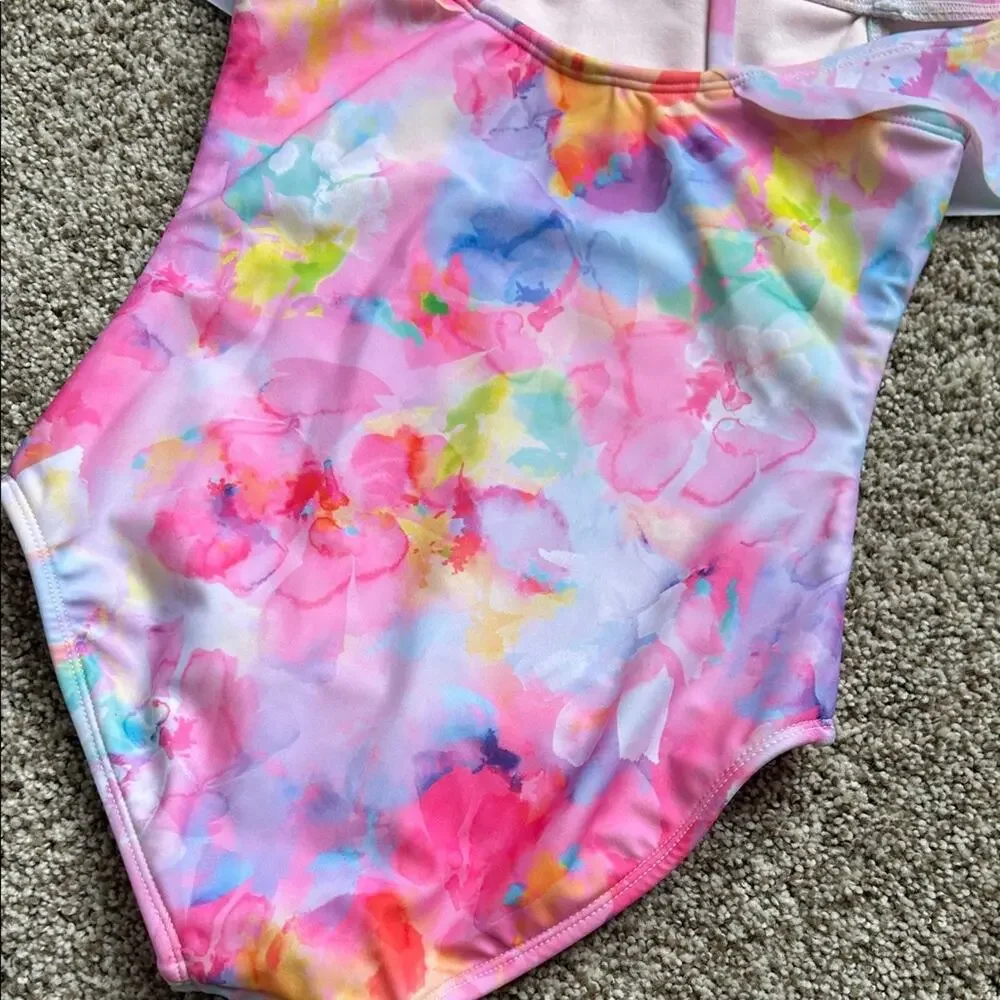 Girls Cat & Jack Flower Daydream One Piece Swimsuit, Size 6/7
